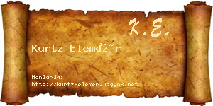 Kurtz Elemér névjegykártya